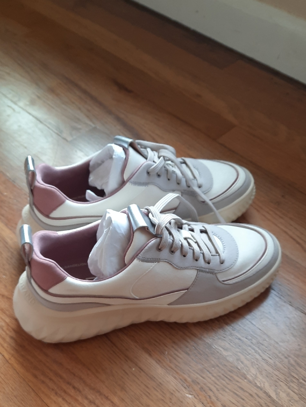 NWT Cole Haan Court Sneakers Pink Purple Ivory Silver 8
